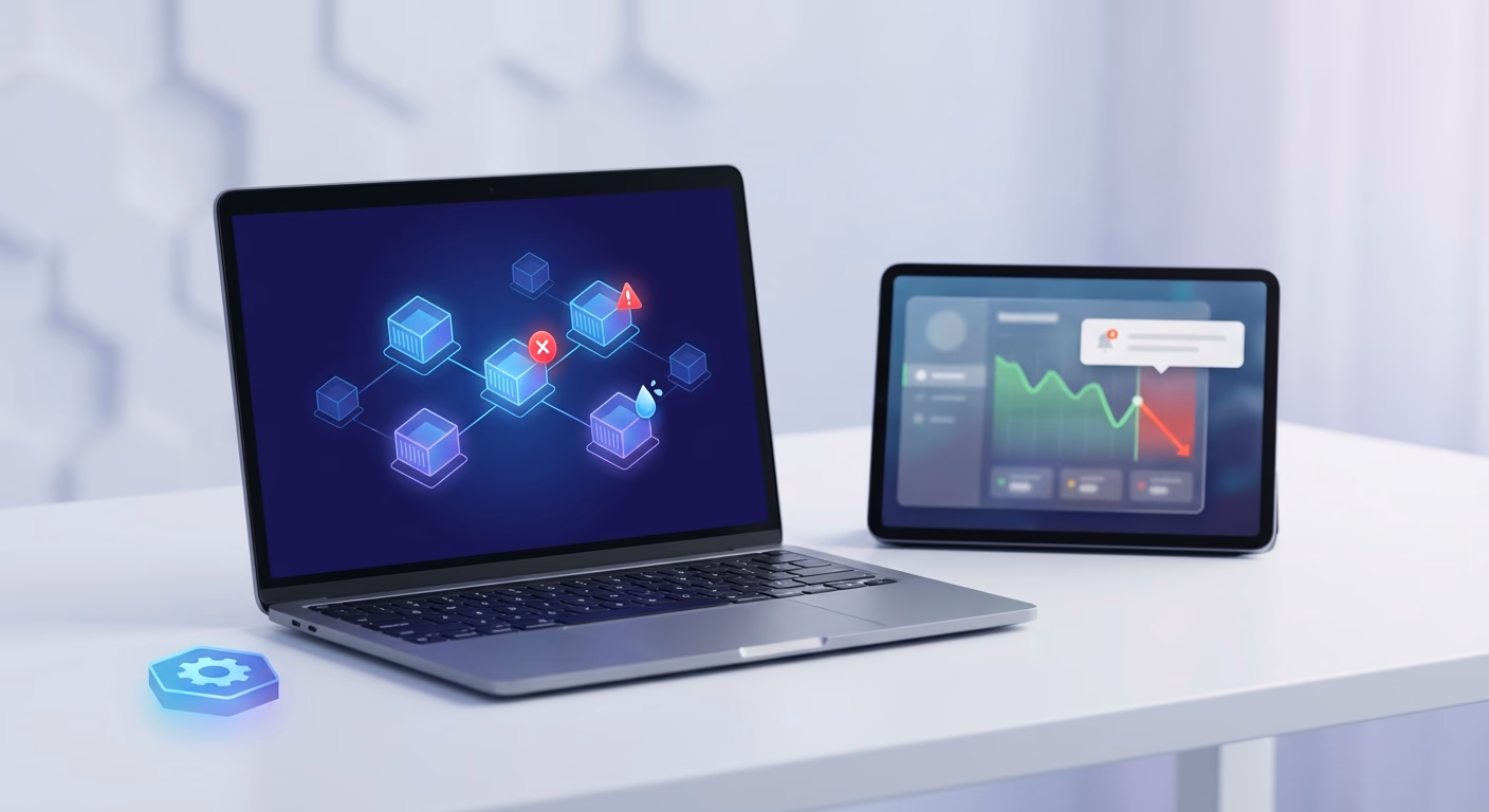 메모리가 가득 차서 터지기 직전인 컨테이너 일러스트