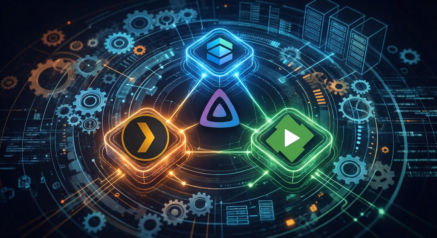 Plex, Jellyfin, Emby 미디어 서버 로고 비교